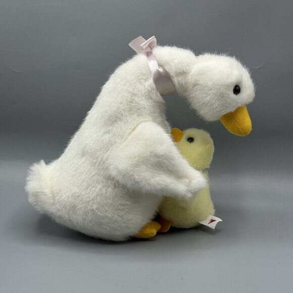Dakin Waddle And Quack Mom And Baby Duck Swan Plush 1994 Vintage W/ Tags - Picture 4 of 11
